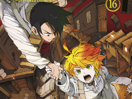 Libro The Promised Neverland 16: ¡EMMA Y RAY DEBEN REFORMULAR LA PROMESA EN UNA CARRERA CONTRARRELOJ! Emma y Ray se han adentrado en un misterioso lugar que parece extenderse sin fin y desafiar las leyes de la naturaleza con el objetivo de llegar hasta los siete muros y reformular la promesa.