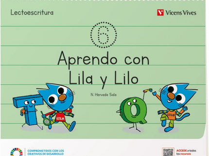  APRENDO CON LILA Y LILO CUADERNO 6  - Nuria Hervada Sala - RUSTICA