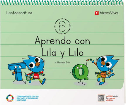  APRENDO CON LILA Y LILO CUADERNO 6  - Nuria Hervada Sala - RUSTICA