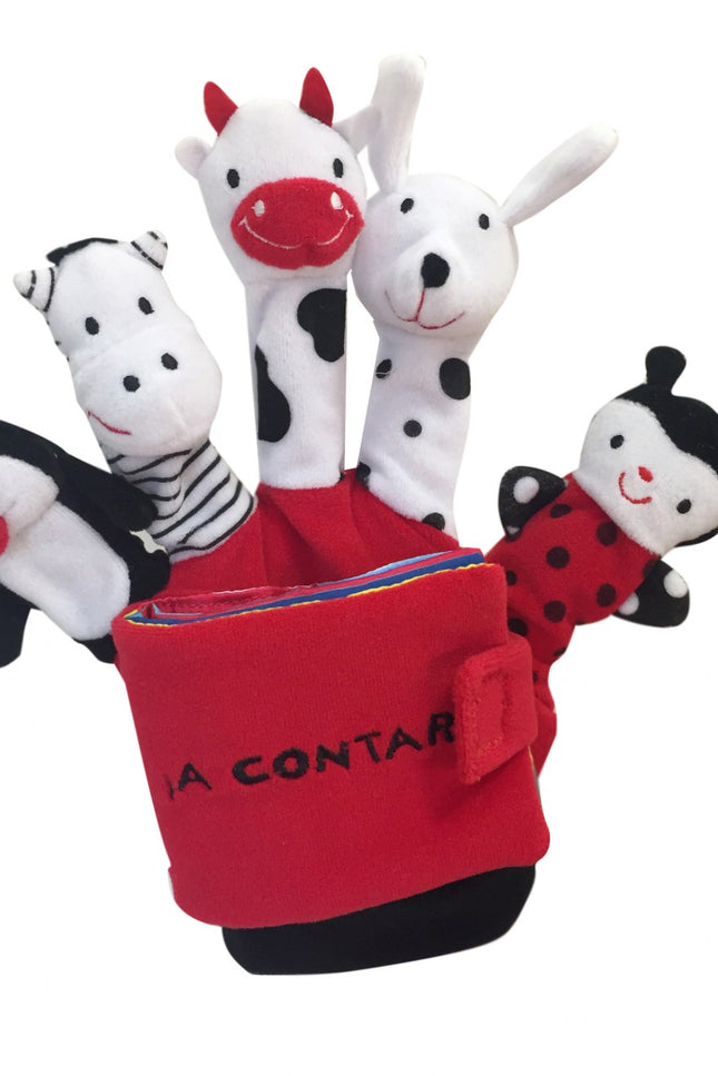 Libro A Contar: Libros guantes. Cada dedo es un títere. En esta colección los títeres son animales de distintos hábitats