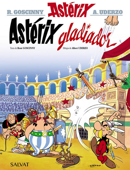 Libro Astérix Gladiador: En este álbum, Astérix y Obélix viajan a Roma y se convierten en gladiadores para tratar de res