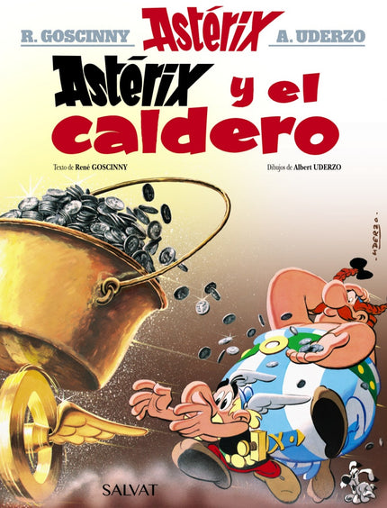 Libro Asterix Y El Caldero: El jefe Moralelástix y su séquito llegan a la aldea de nuestros héroes para dejar a su cargo