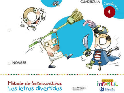 Libro Letras Divertidas Cuaderno 4. Cuadrícula 4 Años: .