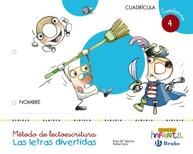 Libro Letras Divertidas Cuaderno 4. Cuadrícula 4 Años: .