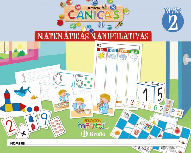 Portada del libro Matemáticas Proyecto Canicas 4 Años