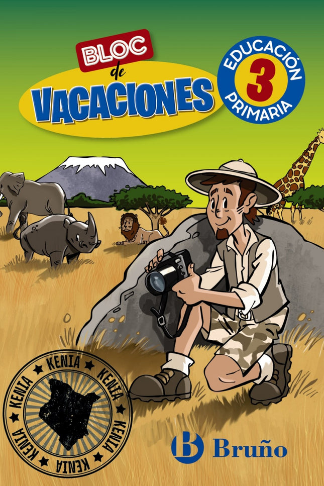 Libro Bloc De Vacaciones 3: Acompaña a Roque Macuto, el explorador más divertido e intrépido, en esta gran aventura en Kenia y él te ayudará a repasar Lengua, Matemáticas, Ciencias de la Naturaleza, Ciencias Sociales e Inglés, además de todo lo que aprenderás sobre este apasionante país.