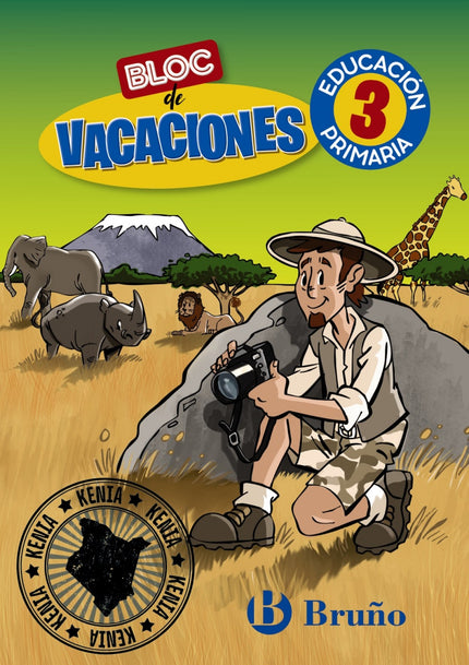 Libro Bloc De Vacaciones 3: Acompaña a Roque Macuto, el explorador más divertido e intrépido, en esta gran aventura en Kenia y él te ayudará a repasar Lengua, Matemáticas, Ciencias de la Naturaleza, Ciencias Sociales e Inglés, además de todo lo que aprenderás sobre este apasionante país.