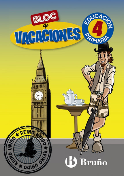 Libro Bloc De Vacaciones 4: Acompaña a Roque Macuto, el explorador más divertido e intrépido, en esta gran aventura en el Reino Unido y él te ayudará a repasar Lengua, Matemáticas, Ciencias de la Naturaleza, Ciencias Sociales e Inglés, además de todo lo que aprenderás sobre este apasionante país.