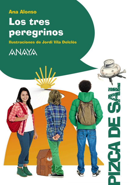 Libro Los Tres Peregrinos: Hana, una niña palestina, Ezra, un niño israelí, y Diego, un niño español, participan en un p