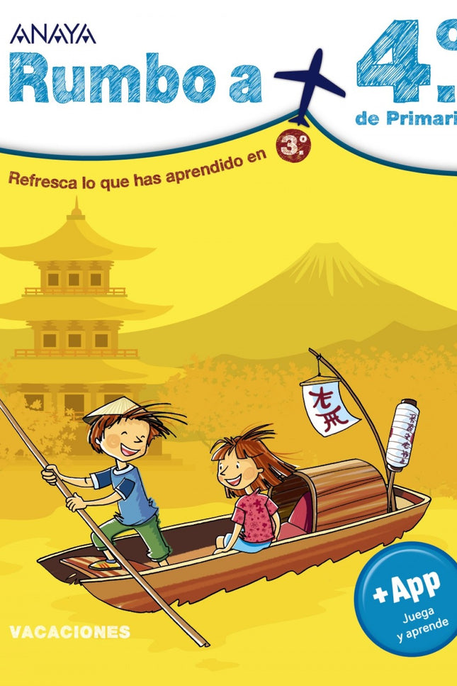 Libro Rumbo A... 4º.: Refresca lo que has aprendido en 3.º y acompaña a Alba y a Lucas en su viaje por Asia, a través de países como China y Japón, conociendo la cultura oriental mientras te preparas para 4.º de Primaria con este cuaderno organizado por materias que, además, incluye un código para acceder gratuitamente a una aplicación educativa para aprender matemáticas, lengua o lógica de una manera divertida.
