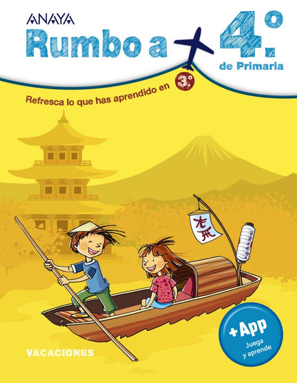 Libro Rumbo A... 4º.: Refresca lo que has aprendido en 3.º y acompaña a Alba y a Lucas en su viaje por Asia, a través de países como China y Japón, conociendo la cultura oriental mientras te preparas para 4.º de Primaria con este cuaderno organizado por materias que, además, incluye un código para acceder gratuitamente a una aplicación educativa para aprender matemáticas, lengua o lógica de una manera divertida.