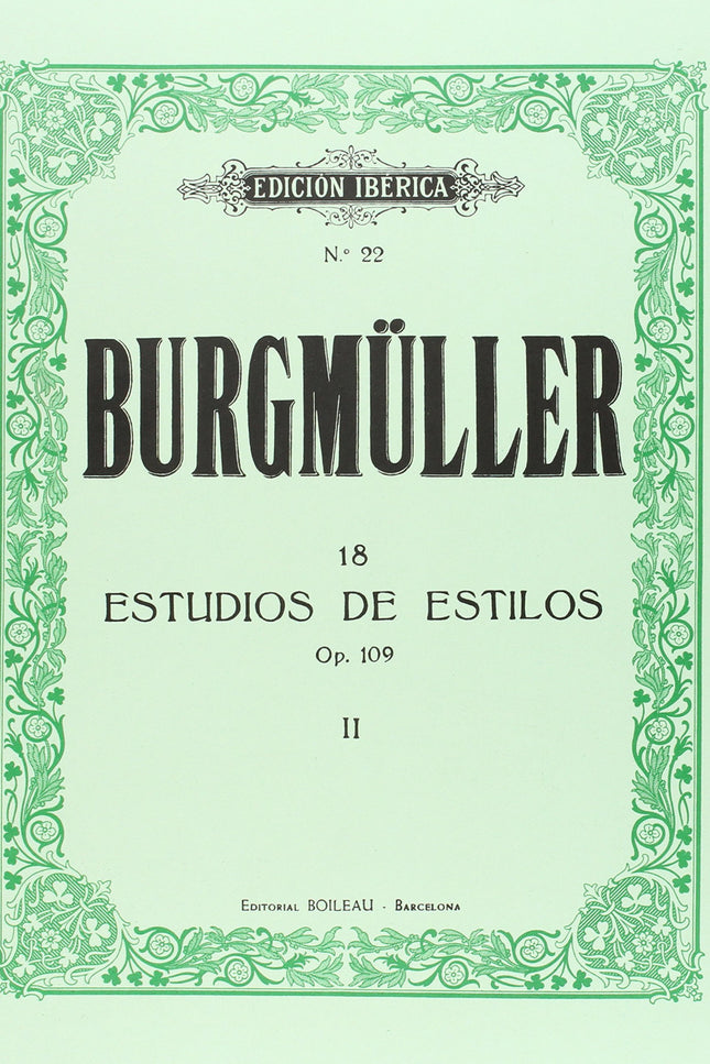 Libro 18 Estudios De Estilo Op.109: Si bien las composiciones de Burgmüller recibieron elogios generalizados, el composi
