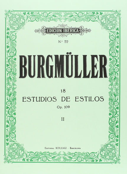 Libro 18 Estudios De Estilo Op.109: Si bien las composiciones de Burgmüller recibieron elogios generalizados, el composi