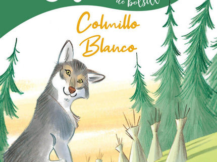 Libro Colmillo Blanco: El mundo del lobezno gris se reducía a la madriguera: un mundo pequeño y oscuro, cálido y seguro. Allí vivía con su madre, una loba de pelo rojizo que lo lamía y lo consolaba.