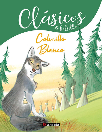 Libro Colmillo Blanco: El mundo del lobezno gris se reducía a la madriguera: un mundo pequeño y oscuro, cálido y seguro. Allí vivía con su madre, una loba de pelo rojizo que lo lamía y lo consolaba.