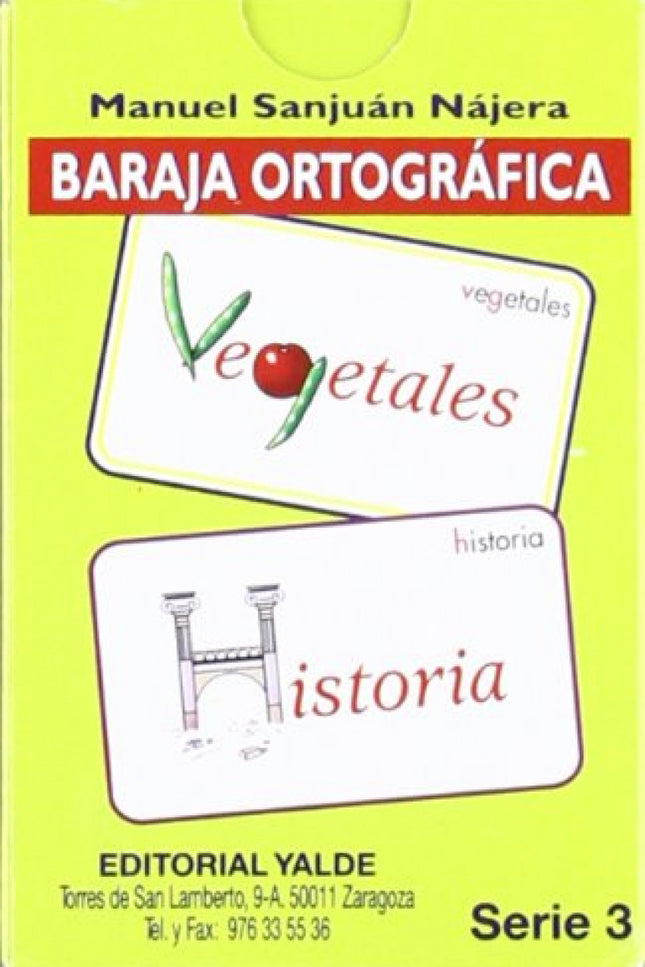 Libro Baraja Ortografica 3 (5-12 Años) 33 Cartas: .
