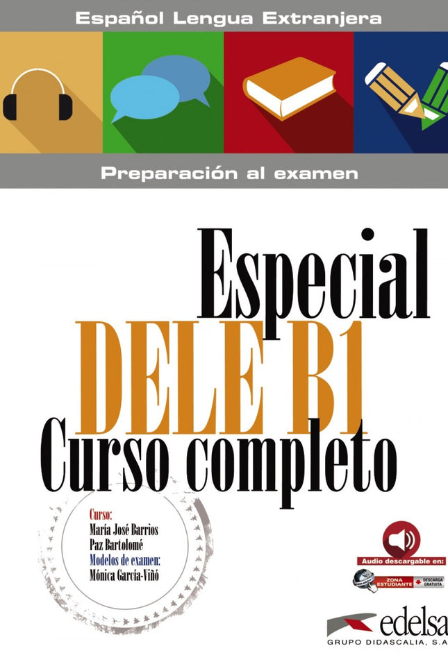 Libro Especial Dele B1 Curso Completo: Curso completo Especial DELE B1 es un material de preparación para obtener el Diploma de Español como Lengua Extranjera de nivel B1 que ofrece un material útil tanto a profesores como a alumnos, ya que abarca todos los contenidos imprescindibles de este nivel. Este libro puede usarse como curso intensivo, regular o curso escolar completo, ya que permite adaptar el ritmo de trabajo y los contenidos al tiempo disponible.