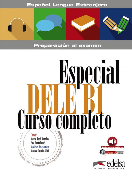 Libro Especial Dele B1 Curso Completo: Curso completo Especial DELE B1 es un material de preparación para obtener el Diploma de Español como Lengua Extranjera de nivel B1 que ofrece un material útil tanto a profesores como a alumnos, ya que abarca todos los contenidos imprescindibles de este nivel. Este libro puede usarse como curso intensivo, regular o curso escolar completo, ya que permite adaptar el ritmo de trabajo y los contenidos al tiempo disponible.