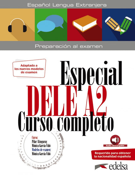 Libro Especial Dele A2. Curso Completo. Edición 2020: Curso completo Especial DELE A2 es un material de preparación para obtener el Diploma de Español como Lengua Extranjera de nivel A2 que ofrece un material útil tanto a profesores como a alumnos, ya que abarca todos los contenidos imprescindibles de este nivel. Este libro puede usarse como curso intensivo, regular o curso escolar completo, ya que permite adaptar el ritmo de trabajo y los contenidos al tiempo disponible.