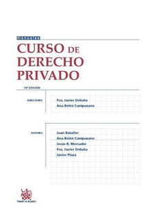 Curso de Derecho Privado 18ª Edición 2015 - Javier, Otros Orduña Moreno - Tapa blanda
