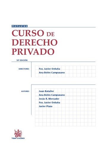 Curso de Derecho Privado 18ª Edición 2015 - Javier, Otros Orduña Moreno - Tapa blanda