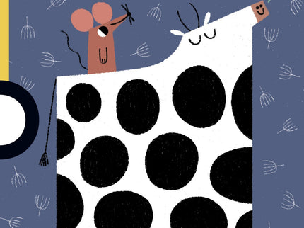 Libro La Vaca Dijo Mua: Las vocales desaparecen de las palabras de los libros y la gente no se entiende. Todos están enf