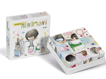 Libro Minimoni: Seis juegos en uno para estimular la creatividad en familia. Inspirados en las aventuras de Minimoni, aprenderemos a seguir pistas, a construir torres, ¡y muchas cosas más!