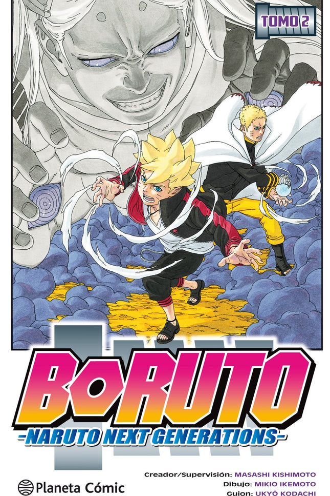 Libro Boruto 2: Boruto ha superado la segunda prueba del examen de ascenso a grado medio, ííe incluso su padre, Naruto, lo ha felicitado!! Boruto rompe a llorar de la alegría, pero, de todos modos, hace uso de la herramienta científica ninja, que se supone que está prohibida, para obtener la victoria en la tercera prueba, que consiste en un combate individual.