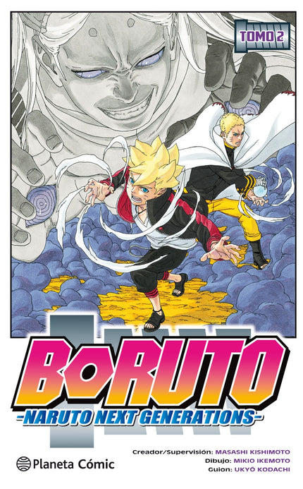 Libro Boruto 2: Boruto ha superado la segunda prueba del examen de ascenso a grado medio, ííe incluso su padre, Naruto, lo ha felicitado!! Boruto rompe a llorar de la alegría, pero, de todos modos, hace uso de la herramienta científica ninja, que se supone que está prohibida, para obtener la victoria en la tercera prueba, que consiste en un combate individual.