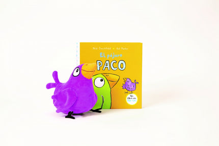 Libro El Pájaro Paco: Este set contiene el libro con pop-ups de El pájaro Pacoy un muñeco de este personaje.