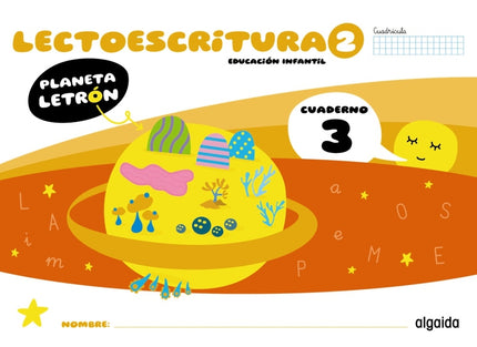Planeta Letrón. Lectoescritura. Nivel 2. Cuaderno 3. Cuadrícula