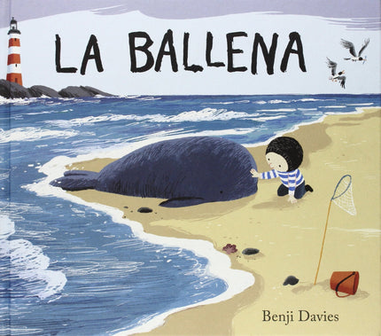Libro La Ballena: Noé y su padre viven en una casa a la orilla del mar. El padre es pescador y por eso Noé, durante el d