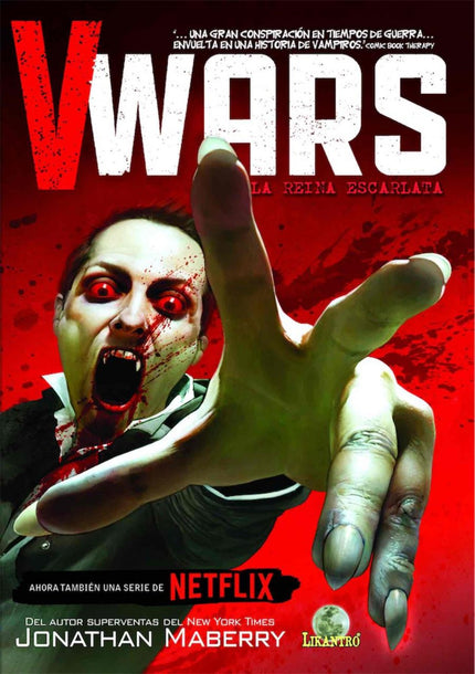 Libro La Reina Escarlata: Un antiguo virus liberado en el deshielo de los casquetes polares convierte a gran parte de la población mundial en vampiros. Solo un cierto porcentaje son asesinos que no pueden refrenar sus instintos, el resto pueden seguir una vida normal alimentándose de la sangre de animales.