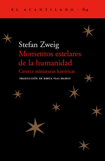 Libro Momentos Estelares De La Humanidad: Este es probablemente el libro más famoso de Stefan Zweig. En él lleva a su ci