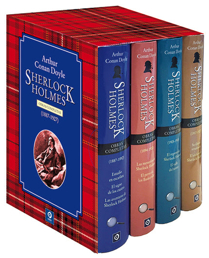 Libro Obras Completas De Sherlock Holmes: Sir Arthur Conan Doyle escribió entre los años 1867 y 1927 cuatro novelas y multitud de relatos del detective de ficción Sherlock Holmes. En esta edición, hemos recogido en orden cronológico, las obras completas del famoso detective en cuatro bellos volú