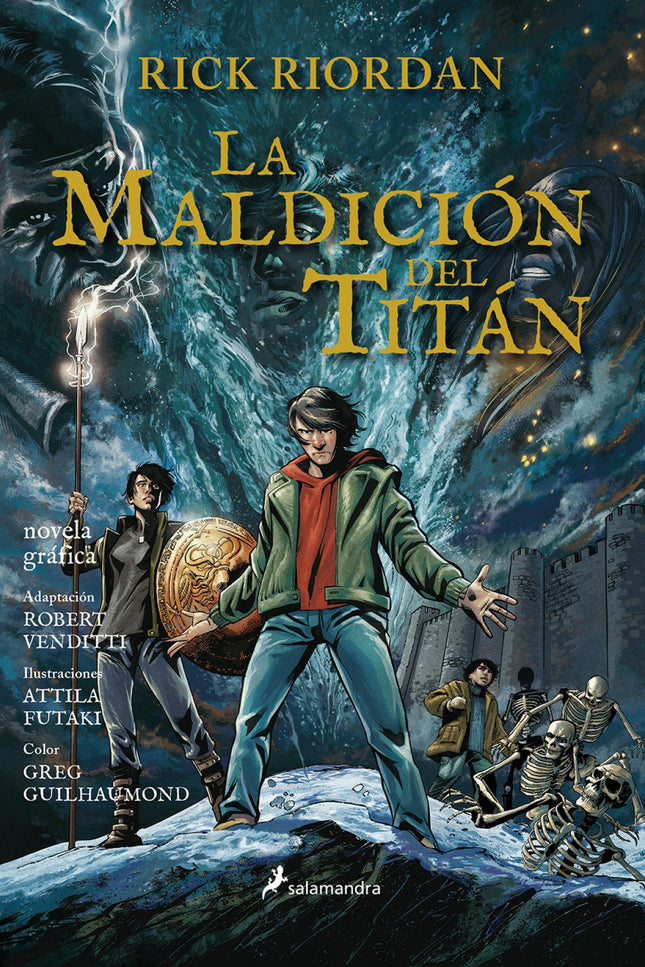 Libro La Maldición Del Titán: Cuando Percy Jackson recibe una misteriosa llamada de socorro de su amigo Grover, se prepara de inmediato para la batalla. Sabe que va a necesitar a Annabeth y Thalia, las dos semidiosas que son sus aliadas, y también su espada, Contracorriente.