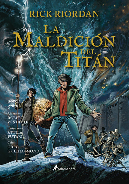 Libro La Maldición Del Titán: Cuando Percy Jackson recibe una misteriosa llamada de socorro de su amigo Grover, se prepara de inmediato para la batalla. Sabe que va a necesitar a Annabeth y Thalia, las dos semidiosas que son sus aliadas, y también su espada, Contracorriente.