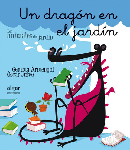 Libro Un Dragón En El Jardín (manuscrita): Un dragón se está comiendo los libros de la biblioteca! Por suerte, la mariqu