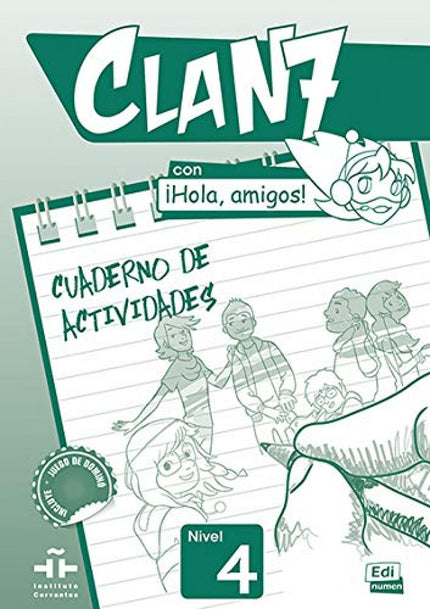 Portada del libro Clan 7 Hola Amigos Nivel 4 Cuaderno Ejercicios
