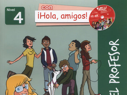 Portada del libro Clan 7 Con íhola, Amigos! Nivel 4 - Libro Del Profesor + Cd-rom + Cd