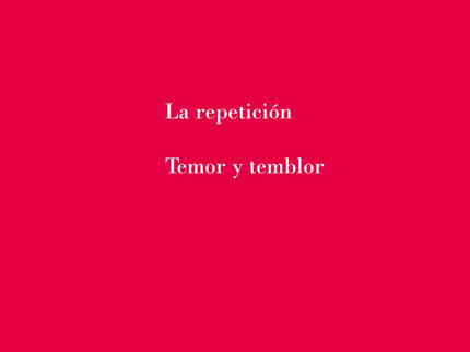 Libro La Repetición. Temor Y Temblor: Los dos escritos aquí reunidos, publicados el mismo día de 1843 con pseudónimos distintos, son una expresión acabada del genio literario y filosófico de Kierkegaard. La repetición, firmada por Constantino Constantius, da cuenta de la tentativa aludida en su subtítulo: «Un ensayo de psicología experimental».