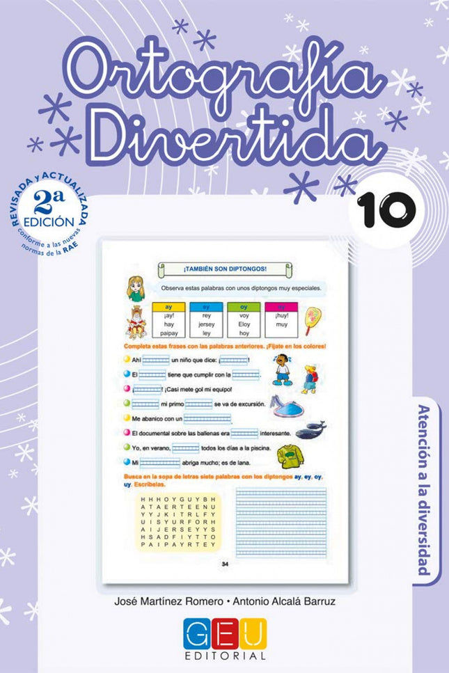 Libro Ortografía Divertida 10: Ortografía divertida es una colección de 19 cuadernos que juega con las palabras, enseña 
