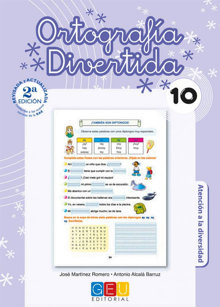 Libro Ortografía Divertida 10: Ortografía divertida es una colección de 19 cuadernos que juega con las palabras, enseña 
