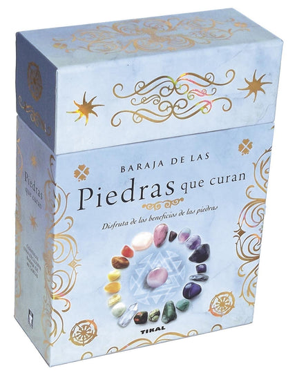 Libro Piedras Que Curan: Esta caja contiene un libro en el que se da a conocer el poder de las piedras, reflejando disti