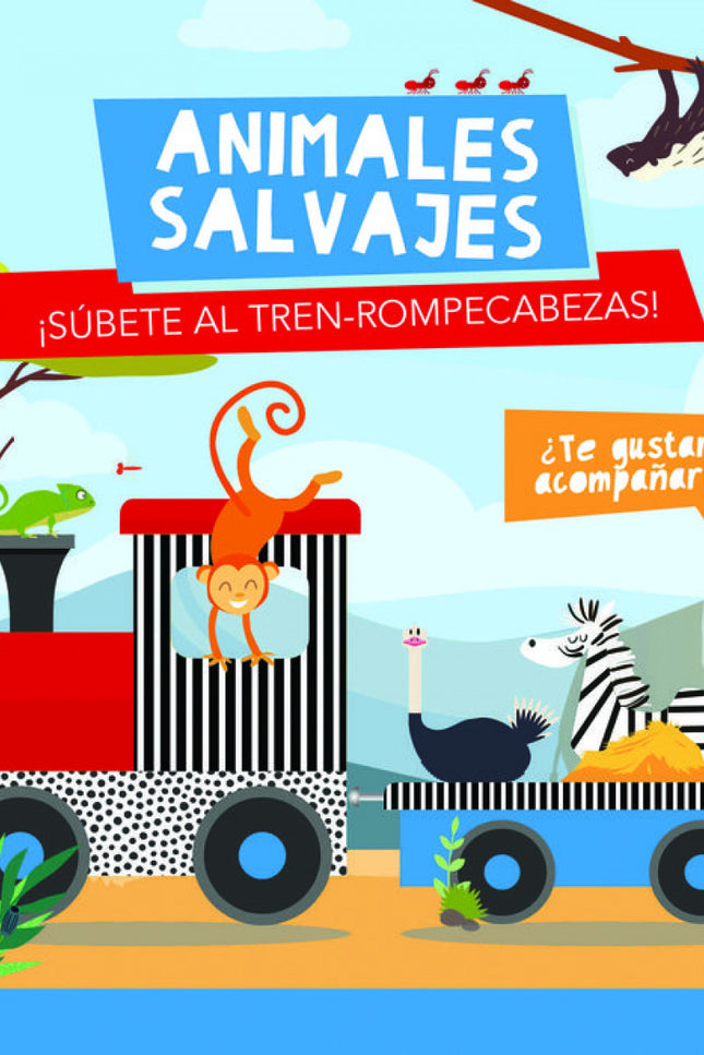 Libro Animales Salvajes: Los animales salvajes se van de viaje en tren. ¿Te gustaría acompañarlos?