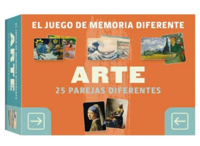 Libro Juego De Memoria Diferente Arte: En este juego de memoria, los participantes deben formar parejas de obras de arte del mismo autor. Así educará su mirada y sensibilidad para con el arte.