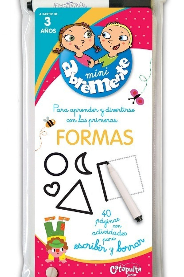 Libro Mini Abremente Formas Escribir Y Borrar: El libro cuenta con 40 páginas de actividades para que los niños aprendan