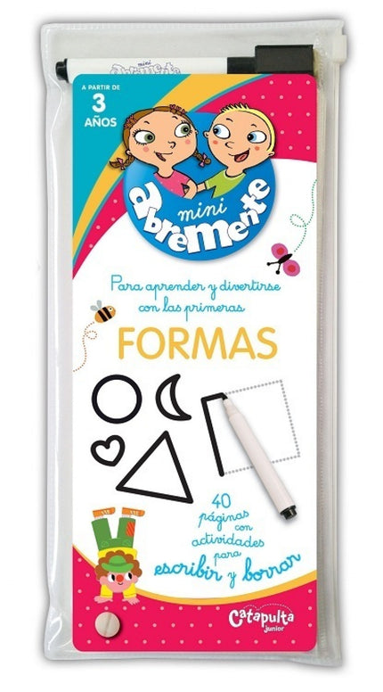 Libro Mini Abremente Formas Escribir Y Borrar: El libro cuenta con 40 páginas de actividades para que los niños aprendan