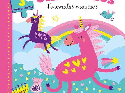 Unicornios: Animales Mágicos (libro+3 Puzzles)