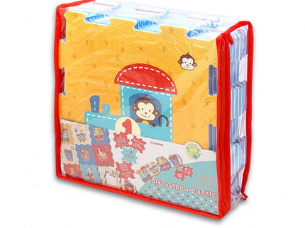 ALFOMBRA PUZZLE EVA 9 PZS 30.5X30.5 CM TREN ANIMALES